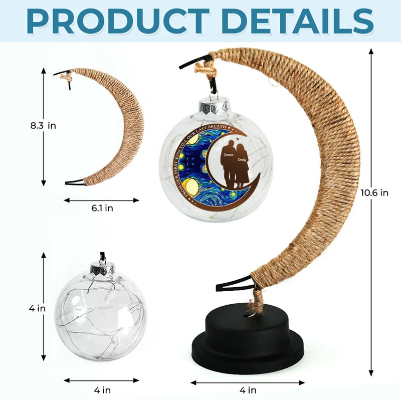 Forever Yours, In This Life And Beyond - Couple Personalized Custom Moon Lamp Light - Gift For Husband Wife, Anniversary