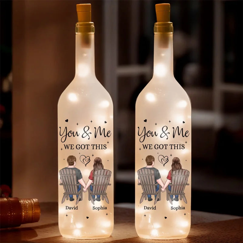 My Heart Found Its Match In You - Couple Personalized Custom Bottle Lamp - Gift For Husband Wife, Anniversary