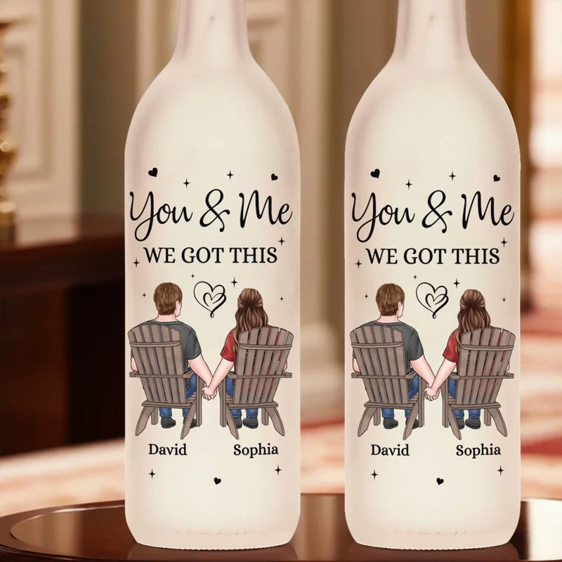 My Heart Found Its Match In You - Couple Personalized Custom Bottle Lamp - Gift For Husband Wife, Anniversary