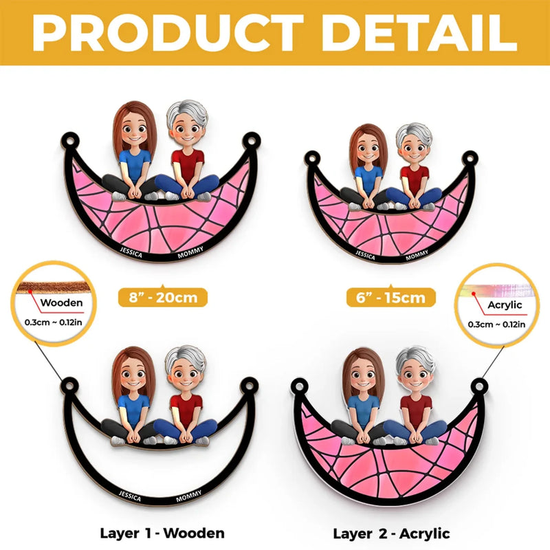 Perfect For Honoring The Woman Who Made Your First Home - Family Personalized Window Hanging Suncatcher Ornament - Gift For Mom
