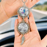 Connecting Love Through Memories - Memorial Personalized Custom Metal Car Hanging Ornament With Charm - Sympathy Gift For Mom