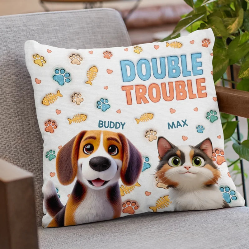 Mess Now, Cuddles Later - Dog & Cat Personalized Custom 3D Inflated Effect Printed Pillow - Gift For Pet Owners, Pet Lovers