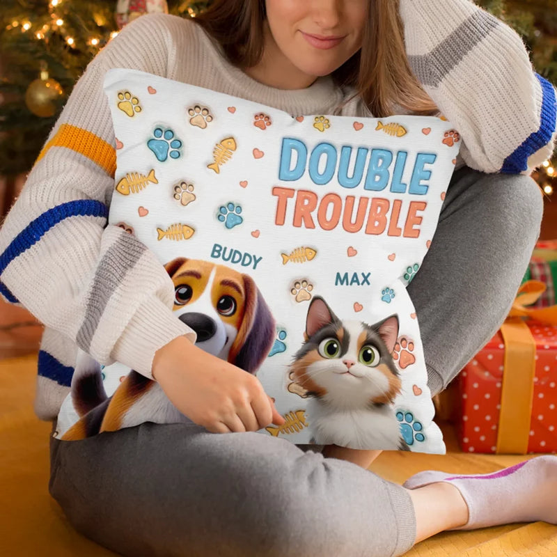 Mess Now, Cuddles Later - Dog & Cat Personalized Custom 3D Inflated Effect Printed Pillow - Gift For Pet Owners, Pet Lovers
