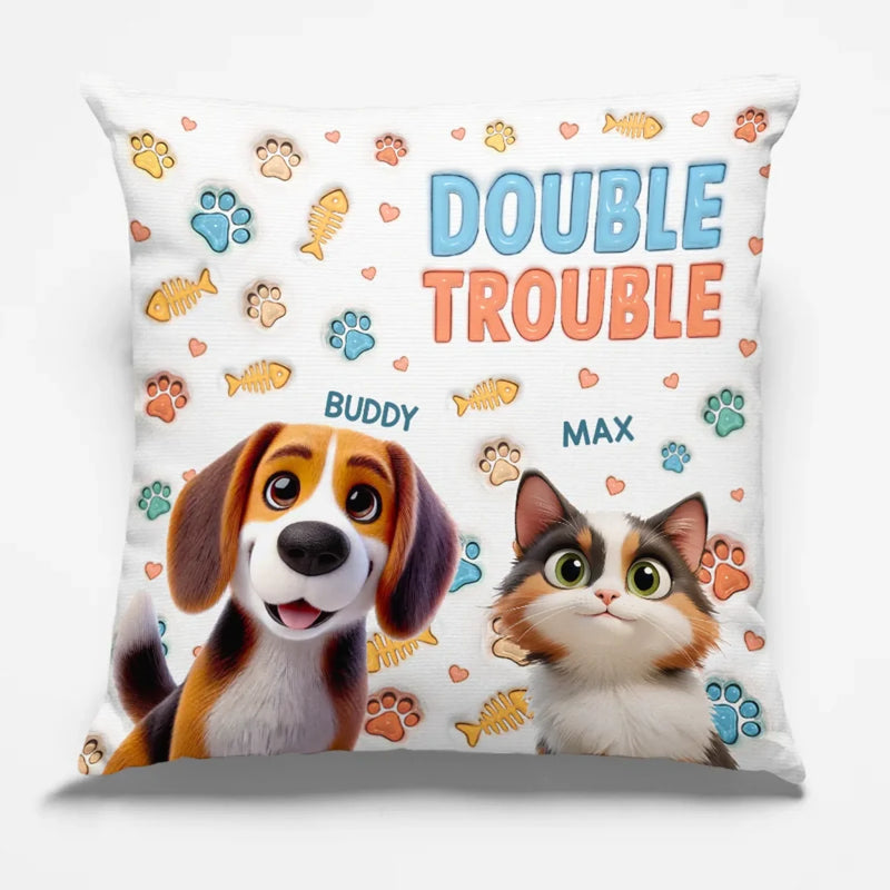 Mess Now, Cuddles Later - Dog & Cat Personalized Custom 3D Inflated Effect Printed Pillow - Gift For Pet Owners, Pet Lovers