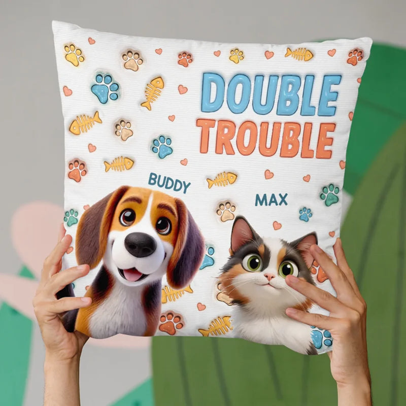 Mess Now, Cuddles Later - Dog & Cat Personalized Custom 3D Inflated Effect Printed Pillow - Gift For Pet Owners, Pet Lovers