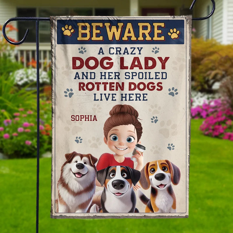 Rotten Dogs, Happy Hearts - Dog & Cat Personalized Custom Flag - Gift For Pet Owners, Pet Lovers