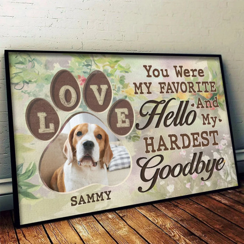 Custom Photo Leaving Pawprints On Our Hearts  - Memorial Personalized Custom Horizontal Poster - Sympathy Gift For Pet Owners, Pet Lovers