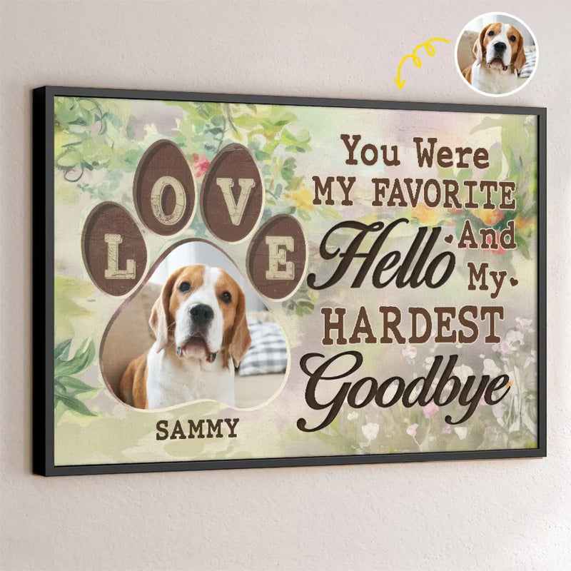 Custom Photo Leaving Pawprints On Our Hearts  - Memorial Personalized Custom Horizontal Poster - Sympathy Gift For Pet Owners, Pet Lovers