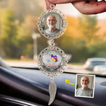 Custom Photo Cherish Memories That Connect Us All - Memorial Personalized Custom Metal Car Hanging Ornament With Charm - Sympathy Gift For Dad, Grandpa, Grandparent