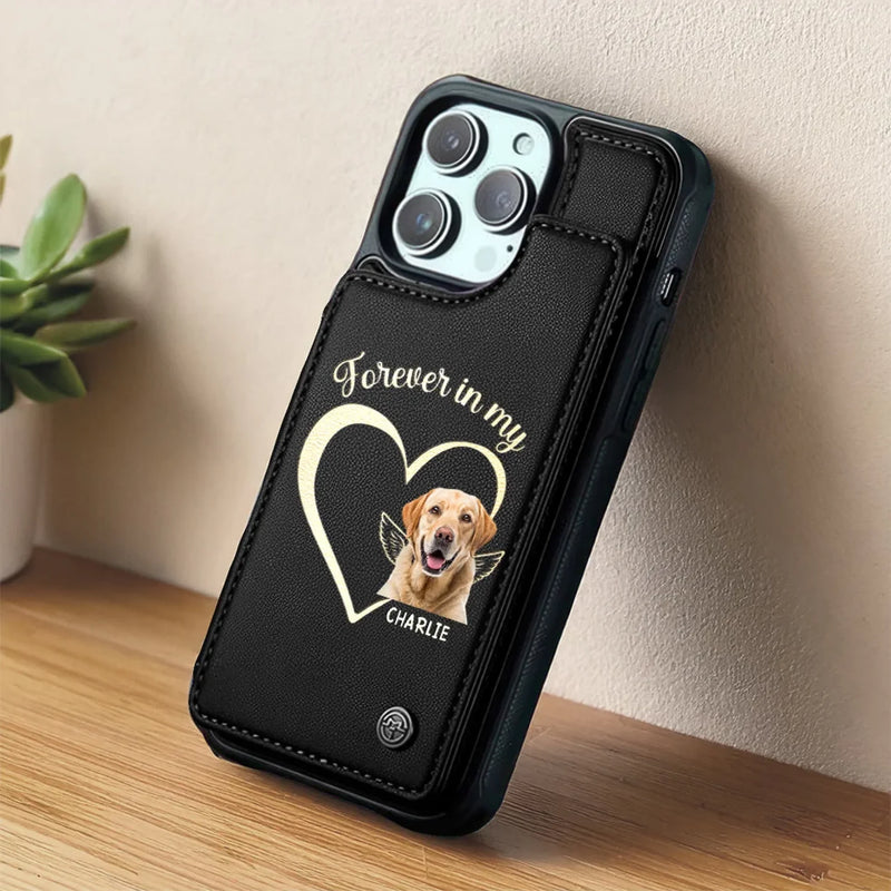 Custom Photo Forever My Companion - Memorial Personalized Custom Leather Flip Wallet Phone Case - Sympathy Gift For Pet Owners, Pet Lovers