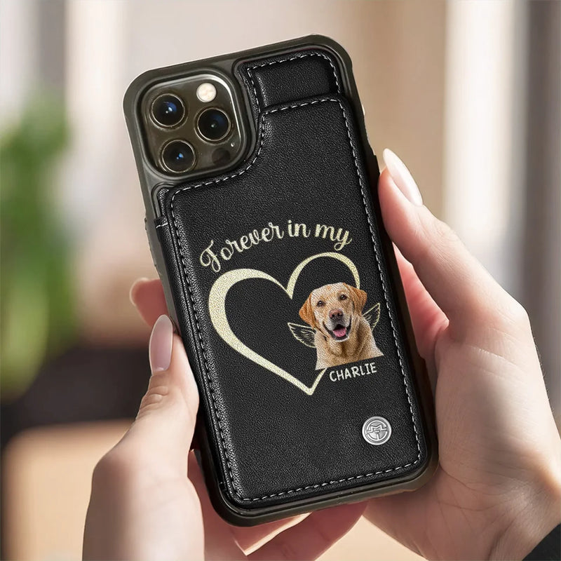 Custom Photo Forever My Companion - Memorial Personalized Custom Leather Flip Wallet Phone Case - Sympathy Gift For Pet Owners, Pet Lovers