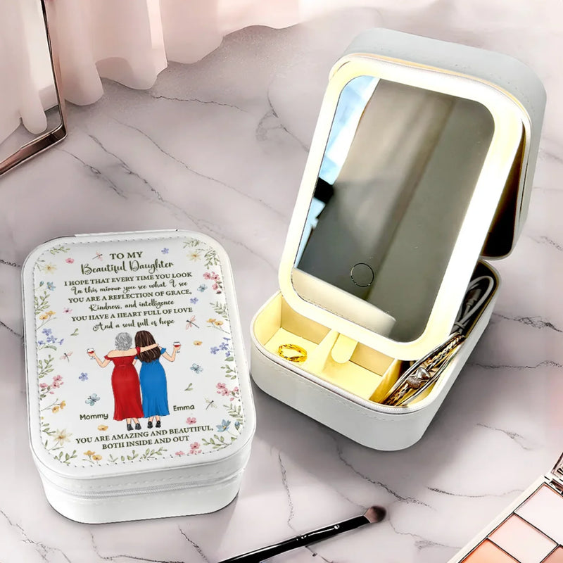 You Have A Heart Full Of Love - Family Personalized Custom Jewelry Box LED Makeup - Gift For Mom, Daughter