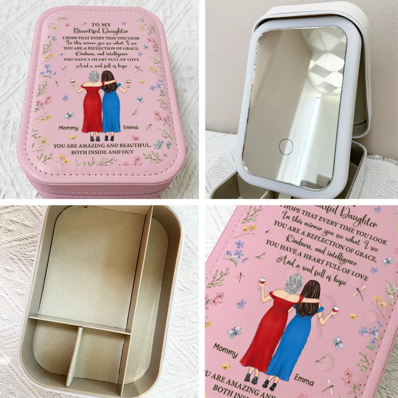You Have A Heart Full Of Love - Family Personalized Custom Jewelry Box LED Makeup - Gift For Mom, Daughter