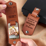 Custom Photo I Have The Best Mom Ever - Family Personalized Custom Engraved Leather Keychain - Mother's Day, Baby Shower Gift, Gift For New Moms, Mom