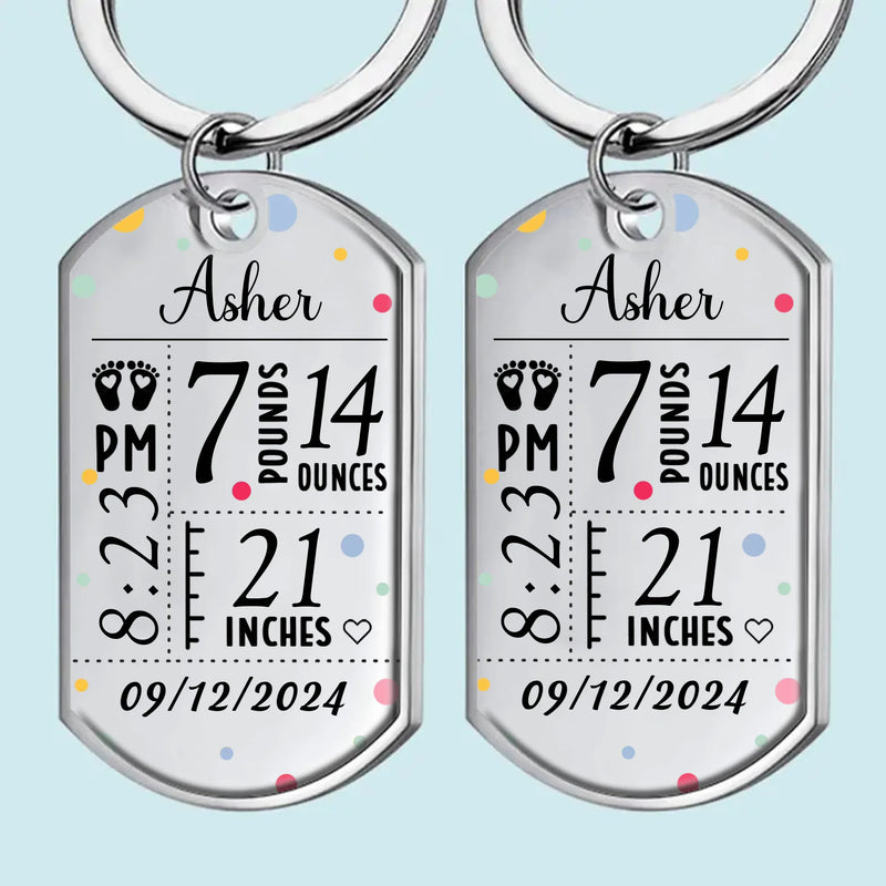 A Tiny Miracle, A Lifetime Of Love - Family Personalized Custom Keychain - Mother's Day, Baby Shower Gift, Gift For First Mom