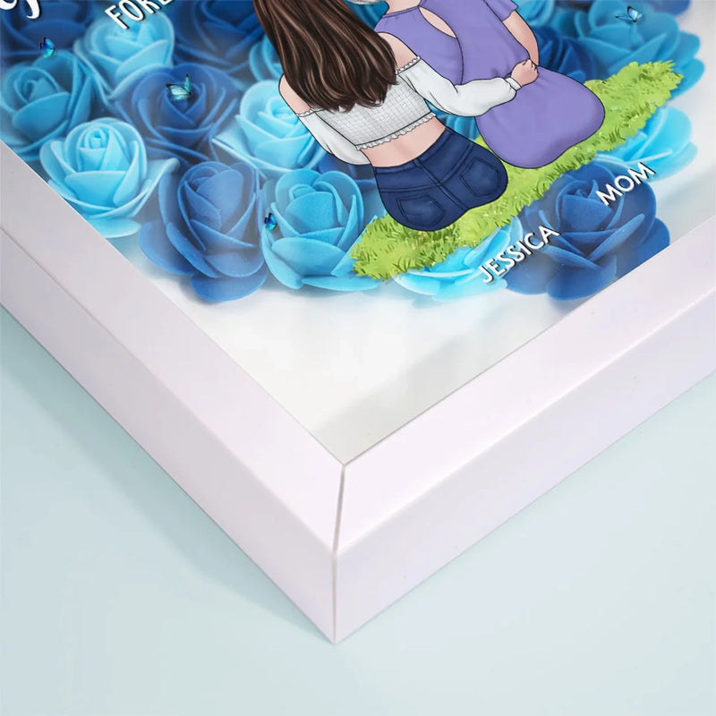 The Bond We Share Is My Greatest Gift - Family Personalized Custom Flower Shadow Box - Gift For Mom, Grandma