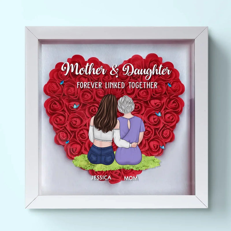 The Bond We Share Is My Greatest Gift - Family Personalized Custom Flower Shadow Box - Gift For Mom, Grandma