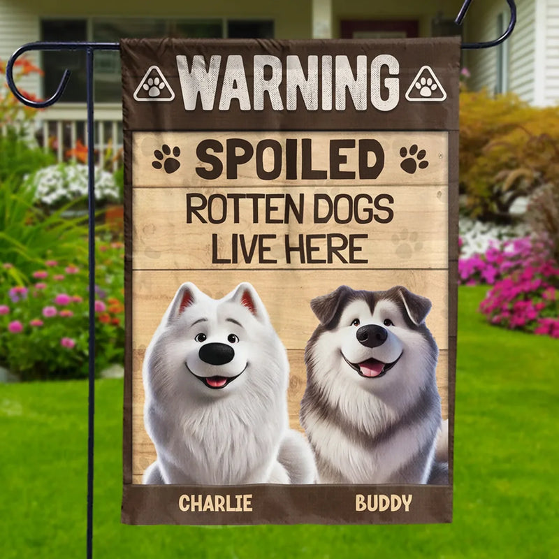 A Little Bit Rotten And A Lotta Love - Dog Personalized Custom Flag - Gift For Pet Owners, Pet Lovers