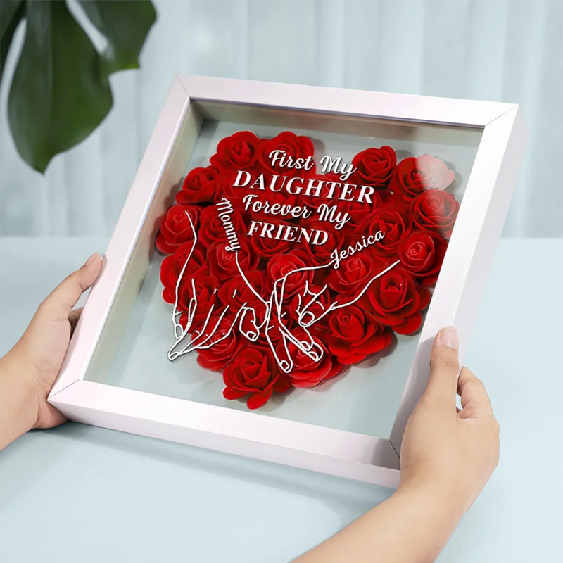 I’ll Always Be Your Little Girl - Family Personalized Custom Flower Shadow Box - Mother's Day, Gift For Mom, Grandma