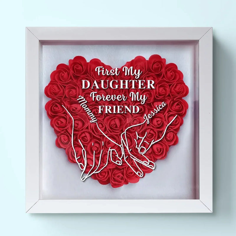 I’ll Always Be Your Little Girl - Family Personalized Custom Flower Shadow Box - Mother's Day, Gift For Mom, Grandma