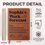 Work Forecast - Coworker Personalized Custom Leather Journal - Appreciation, Retirement Gift For Coworkers