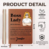 Boss Lady - Coworker Personalized Custom Leather Journal - Appreciation, Retirement Gift For Coworkers, Work Friends, Colleagues