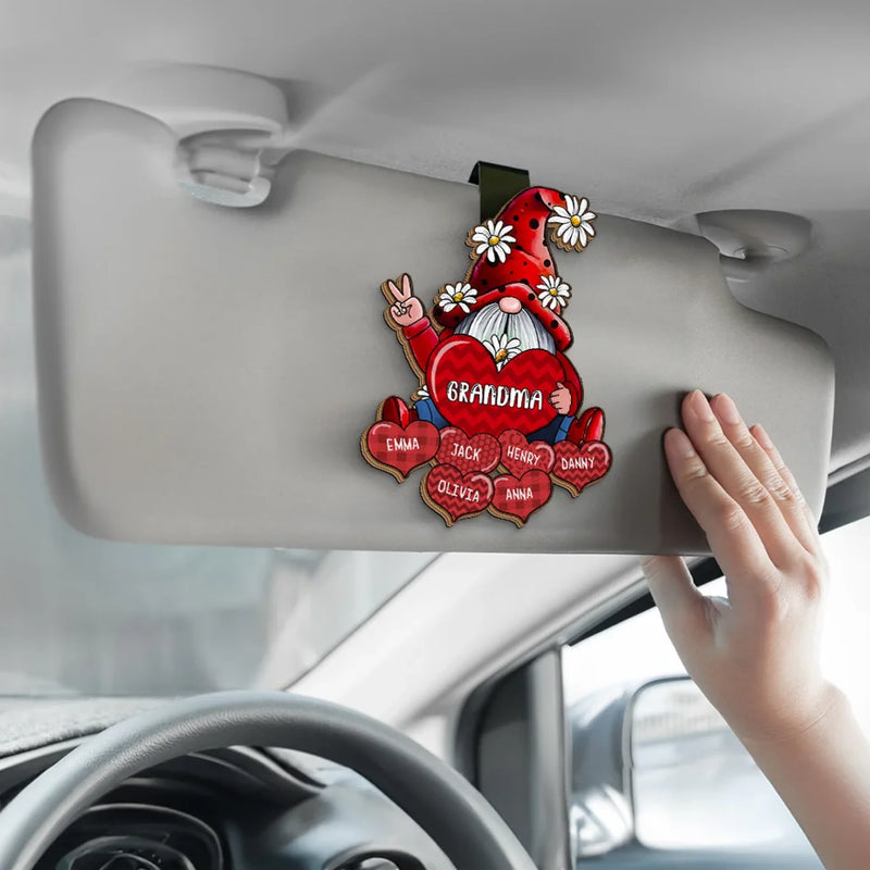 Perfect For The Woman Who Loves Unconditionally - Family Personalized Custom Car Visor Clip - Gift For Mom, Grandma
