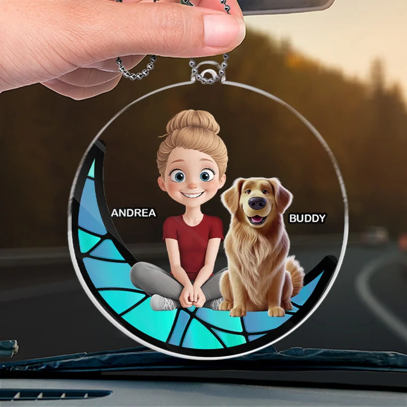 No Treat Can Match My Love For You - Dog & Cat Personalized Custom Car Ornament - Acrylic Custom Shaped - Gift For Pet Owners, Pet Lovers