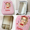 Radiate Confidence, Kindness, And Joy - Family Personalized Custom Jewelry Box LED Makeup - Gift For Yourself, Best Friends, Siblings, Family Members