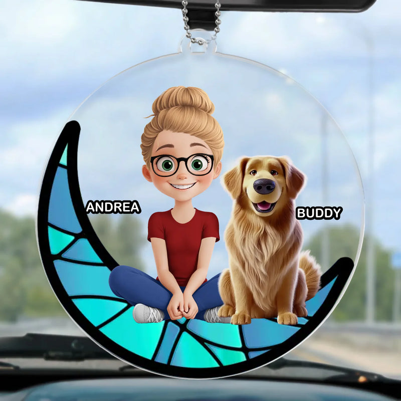 No Treat Can Match My Love For You - Dog & Cat Personalized Custom Car Ornament - Acrylic Custom Shaped - Gift For Pet Owners, Pet Lovers