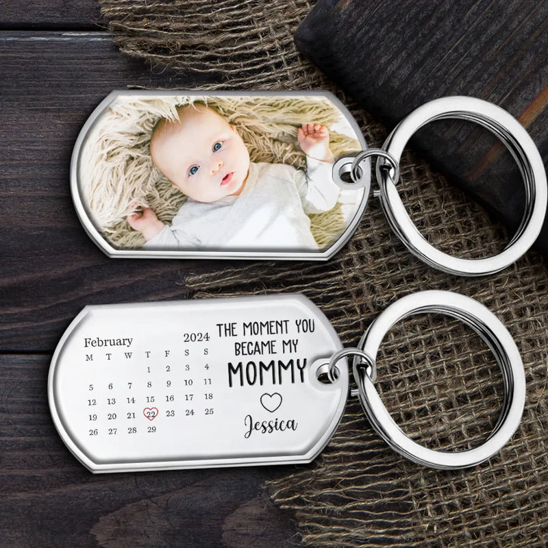 Custom Photo My Mom Is The Best - Family Personalized Custom Keychain - Mother's Day, Baby Shower Gift, Gift For First Mom