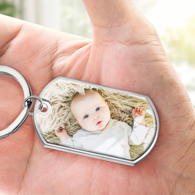Custom Photo My Mom Is The Best - Family Personalized Custom Keychain - Mother's Day, Baby Shower Gift, Gift For First Mom