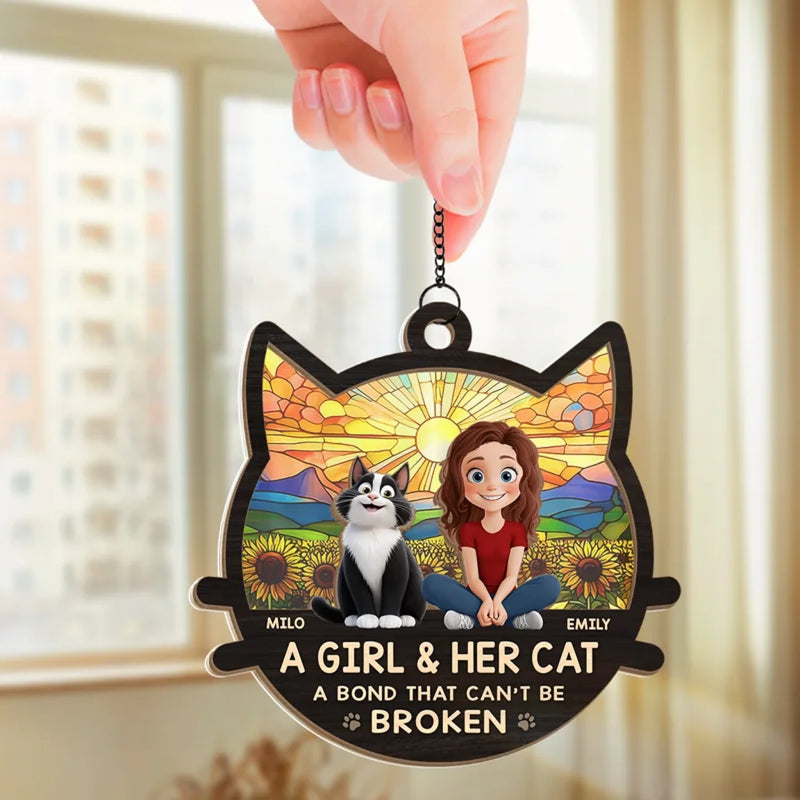 A Love That Shines Forever - Cat Personalized Window Hanging Suncatcher Ornament - Gift For Pet Owners, Pet Lovers