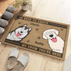 Furry Greeters Ready To Say Hello - Dog Personalized Custom Home Decor Decorative Mat - House Warming Gift For Pet Owners, Pet Lovers