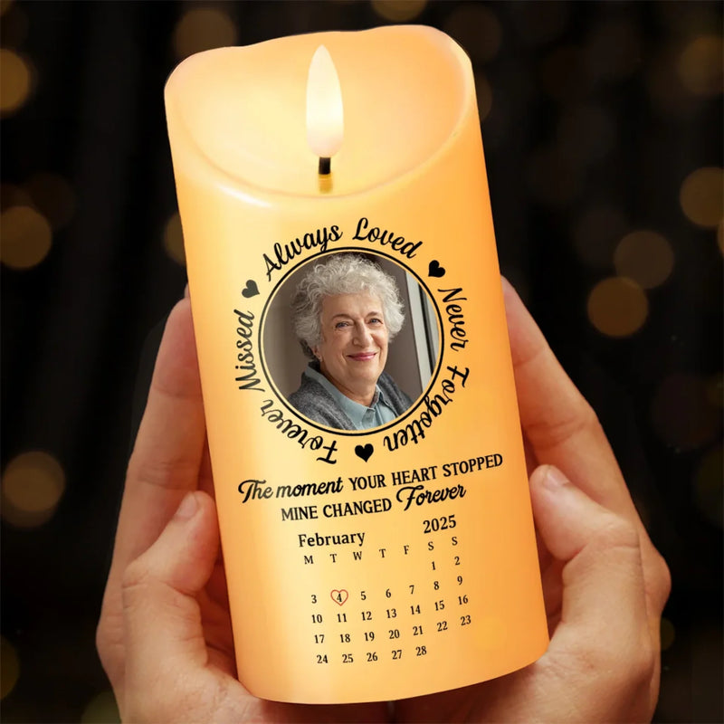 Custom Photo Your Loved One Is Now Your Guardian Angel - Memorial Personalized Custom LED Candle - Sympathy Gift For Family Members