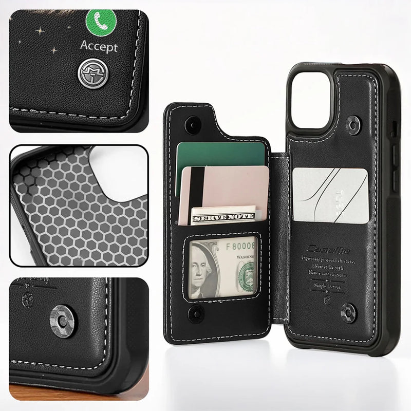 Custom Photo Your Presence Is Deeply Missed - Memorial Personalized Custom Leather Flip Wallet Phone Case - Sympathy Gift For Family Members