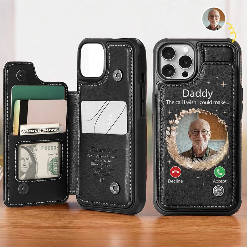 Custom Photo Your Presence Is Deeply Missed - Memorial Personalized Custom Leather Flip Wallet Phone Case - Sympathy Gift For Family Members