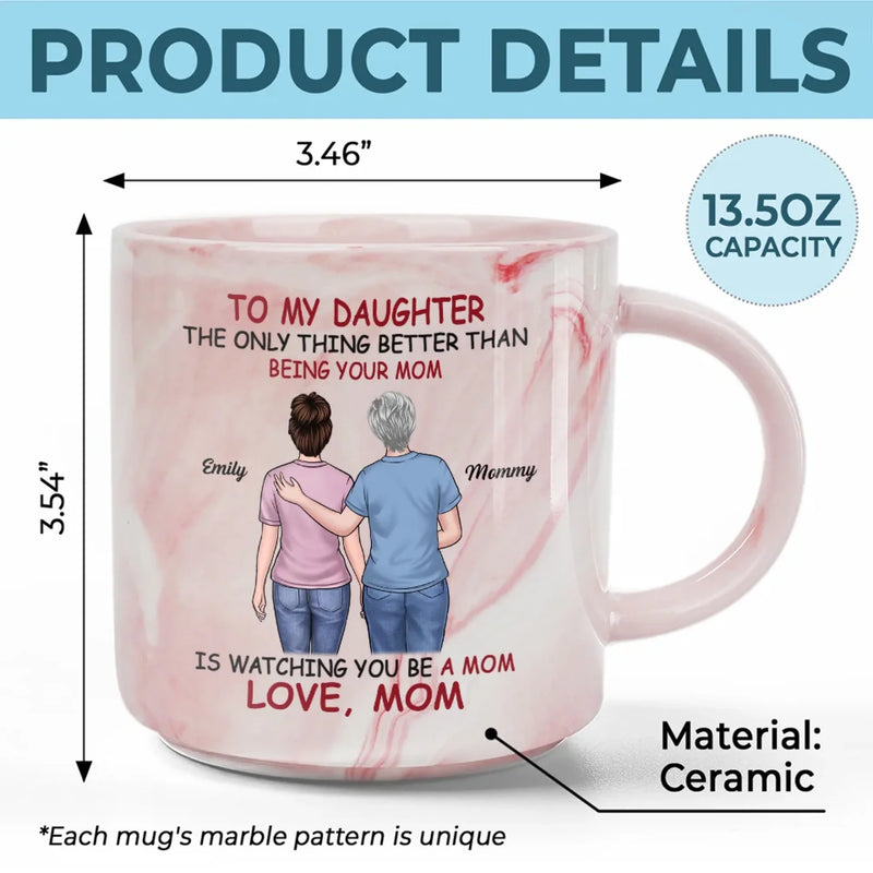 Seeing You As A Mother Is My Greatest Joy - Family Personalized Custom Marble Mug - Mother's Day, Gift For Daughter