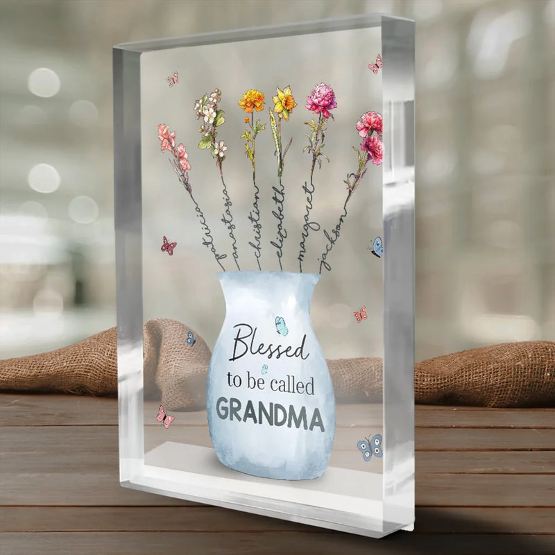 Love Is The Flower You've Got To Let Grow - Family Personalized Custom Rectangle Shaped Acrylic Plaque - Gift For Mom, Grandma