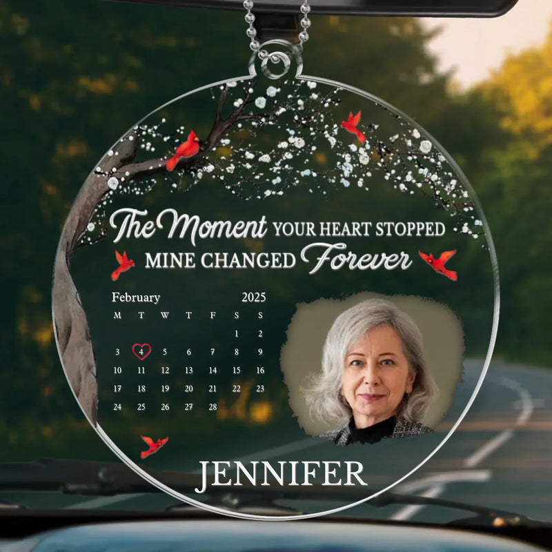 Custom Photo Your Love Lives On In Us - Memorial Personalized Custom Car Ornament - Acrylic Custom Shaped - Sympathy Gift For Family