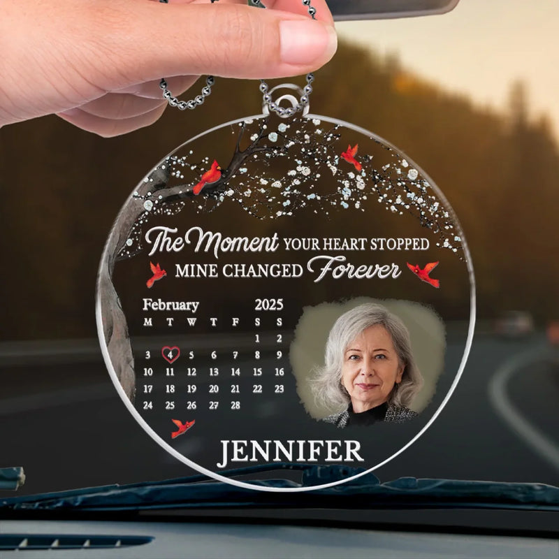 Custom Photo Your Love Lives On In Us - Memorial Personalized Custom Car Ornament - Acrylic Custom Shaped - Sympathy Gift For Family