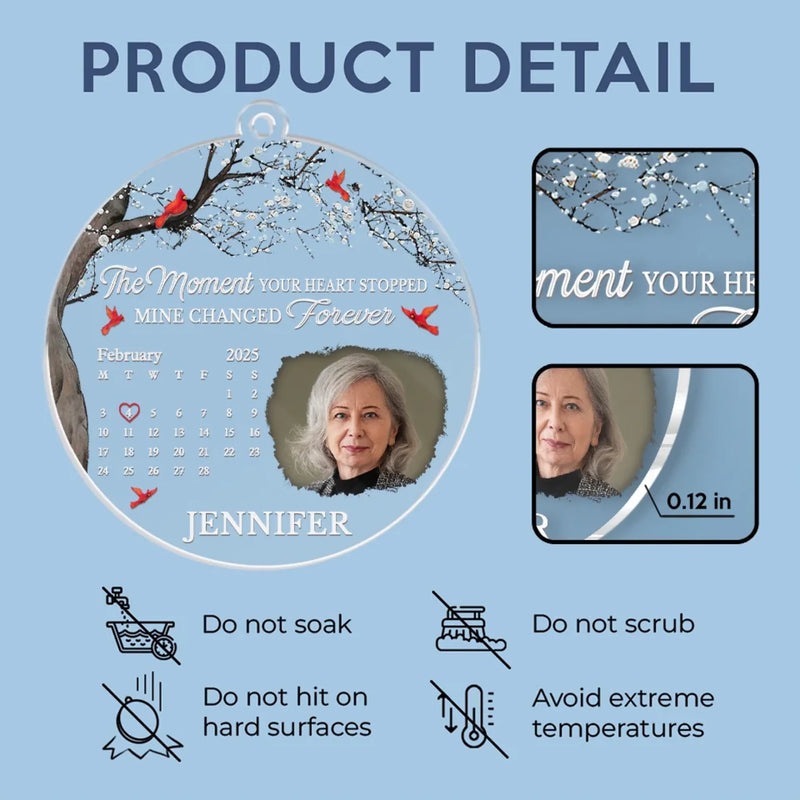 Custom Photo Your Love Lives On In Us - Memorial Personalized Custom Car Ornament - Acrylic Custom Shaped - Sympathy Gift For Family Members
