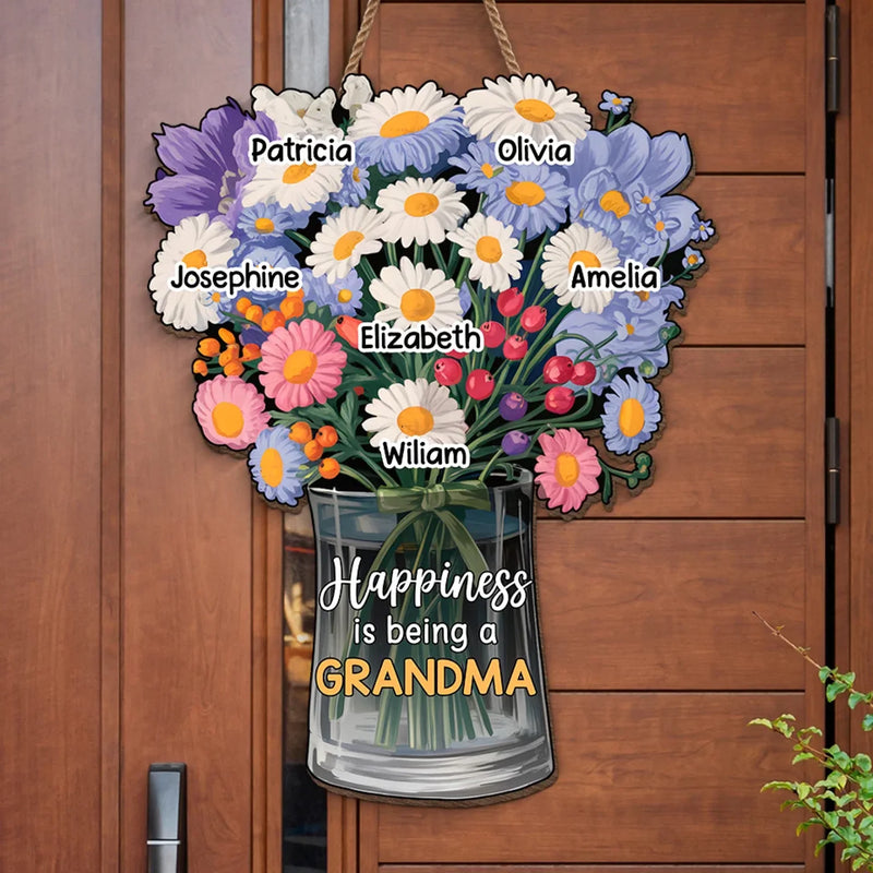 Perfect For The Woman Who Loves Every Moment With Her Grandkids - Family Personalized Custom Shaped Home Decor Wood Sign - House Warming Gift For Mom, Grandma