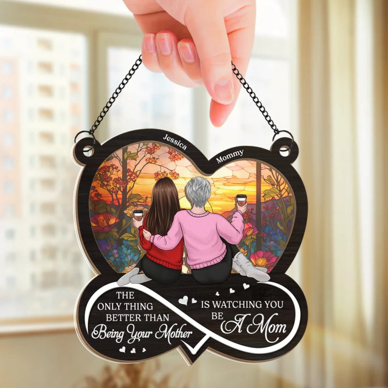 A Daughter, A Mother, A Beautiful Journey - Family Personalized Window Hanging Suncatcher Ornament - Gift For Mom, Daughter
