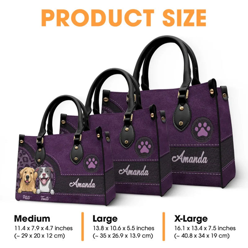 Eat, Sleep, Pet, Repeat - Dog & Cat Personalized Custom Leather Handbag - Gift For Pet Owners, Pet Lovers