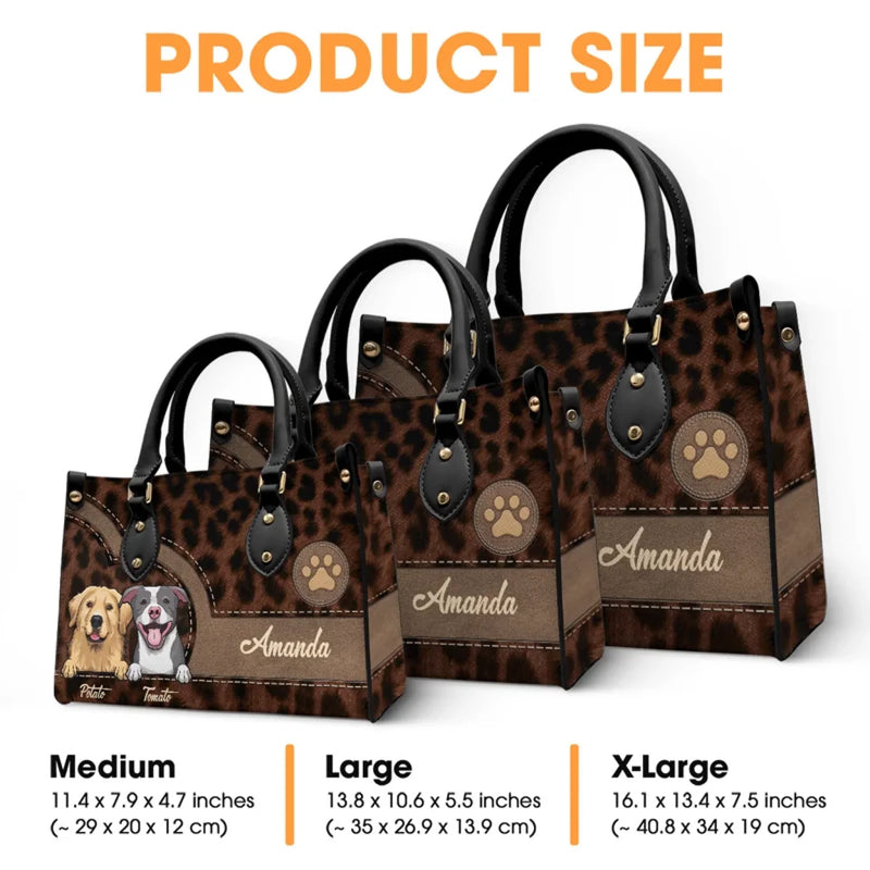 Love Is A Wet Nose And A Wagging Tail - Dog & Cat Personalized Custom Leather Handbag - Gift For Pet Owners, Pet Lovers