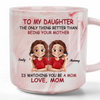 Her Love Is My Greatest Strength - Family Personalized Custom Marble Mug - Gift For Mom, Daughter