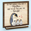 Huddled In Love, Always - Family Personalized Custom Shaped 2-Layered Wooden Plaque With Flat Stand - House Warming Gift For Mom, Grandma