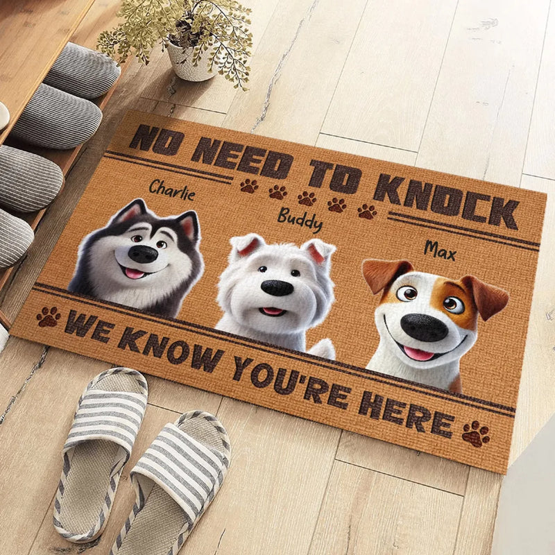 Protected By Fur, Claws, And An Attitude - Dog Personalized Custom Home Decor Decorative Mat - House Warming Gift For Pet Owners, Pet Lovers