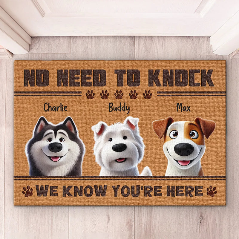 Protected By Fur, Claws, And An Attitude - Dog Personalized Custom Home Decor Decorative Mat - House Warming Gift For Pet Owners, Pet Lovers